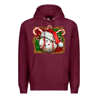 Burgundy baseball christmas Premium Hoodie - FaDigitalArtStudio