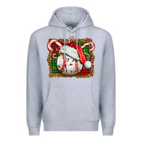 Heather Grey baseball christmas Premium Hoodie - FaDigitalArtStudio