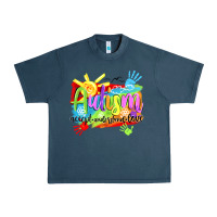 Midnight Navy Autism accept understand love Urban Heavy Tee - NancyCooperArtShop