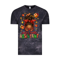 Cloud Black santa's favorite assistant afro messy bun Vintage Tee - texasbilliewilder