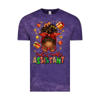 Cloud Purple santa's favorite assistant afro messy bun Vintage Tee - texasbilliewilder