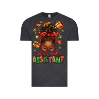 Vintage Black santa's favorite assistant afro messy bun Vintage Tee - texasbilliewilder