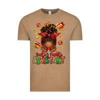 Vintage Coffee santa's favorite assistant afro messy bun Vintage Tee - texasbilliewilder