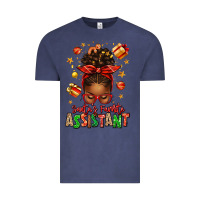 Vintage Denim santa's favorite assistant afro messy bun Vintage Tee - texasbilliewilder