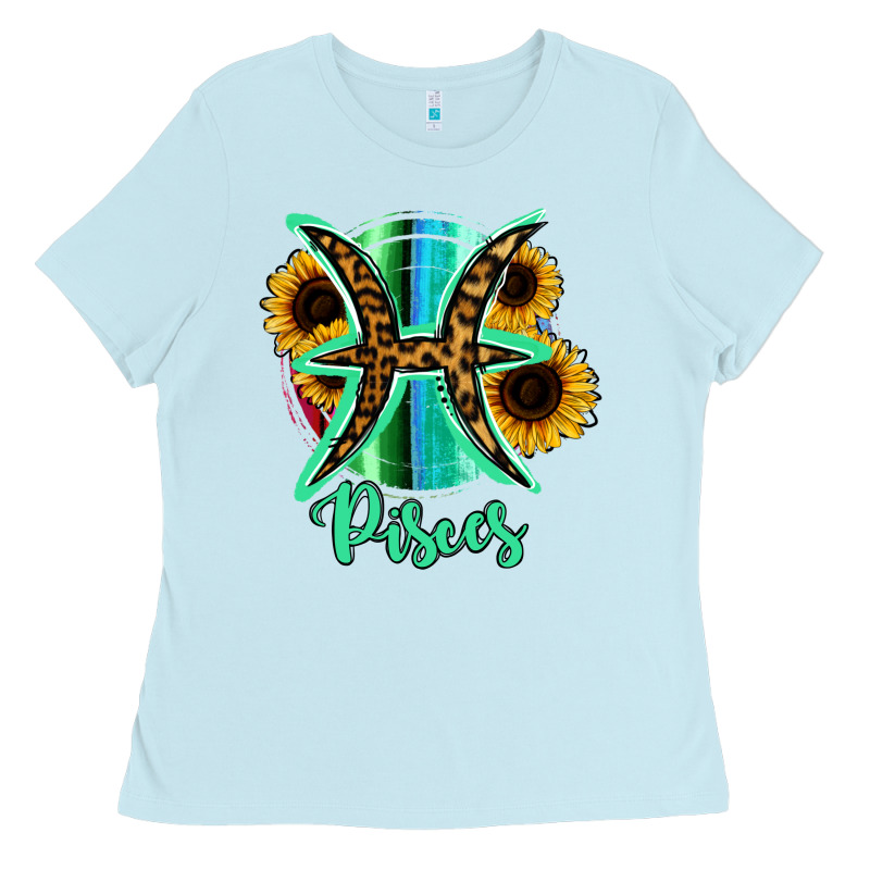 Pisces Zodiac Sign Sunflower Leopard Serape Ladies Tee by RanaPortraitStore | Teevron
