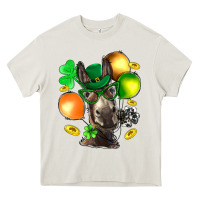Cream St. Patricks Clovers With Donkey Heavy Core Tee - BundleAndBundleShop