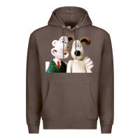 Coffee the man with his dog taking selfie w.a.l.l.a.c.e Premium Hoodie - lanVoArt