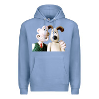 Colony Blue the man with his dog taking selfie w.a.l.l.a.c.e Premium Hoodie - lanVoArt