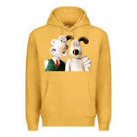 Mustard the man with his dog taking selfie w.a.l.l.a.c.e Premium Hoodie - lanVoArt