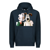 The Man With His Dog Taking Selfie W.a.l.l.a.c.e Premium Hoodie | Teevron