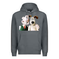 Rock the man with his dog taking selfie w.a.l.l.a.c.e Premium Hoodie - lanVoArt
