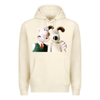 Sandshell the man with his dog taking selfie w.a.l.l.a.c.e Premium Hoodie - lanVoArt