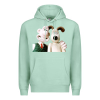 Seafoam the man with his dog taking selfie w.a.l.l.a.c.e Premium Hoodie - lanVoArt