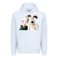White the man with his dog taking selfie w.a.l.l.a.c.e Premium Hoodie - lanVoArt