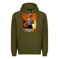 Army Green rooster topgun retro Premium Hoodie - lanVoArt