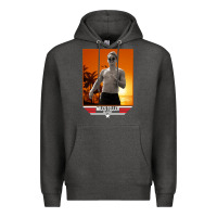 Charcoal Heather rooster topgun retro Premium Hoodie - lanVoArt