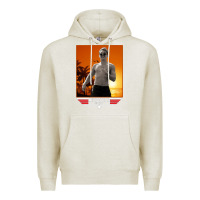 Oatmeal Heather rooster topgun retro Premium Hoodie - lanVoArt