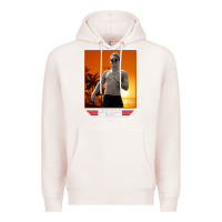Pale Pink rooster topgun retro Premium Hoodie - lanVoArt