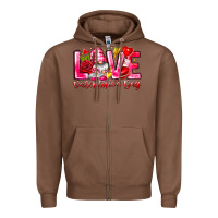 Chestnut Love Valentines Day Gnome Zipper Hoodie - CowhideDigitalArt