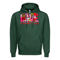 Sports Green Love Valentines Day Gnome Zipper Hoodie - CowhideDigitalArt