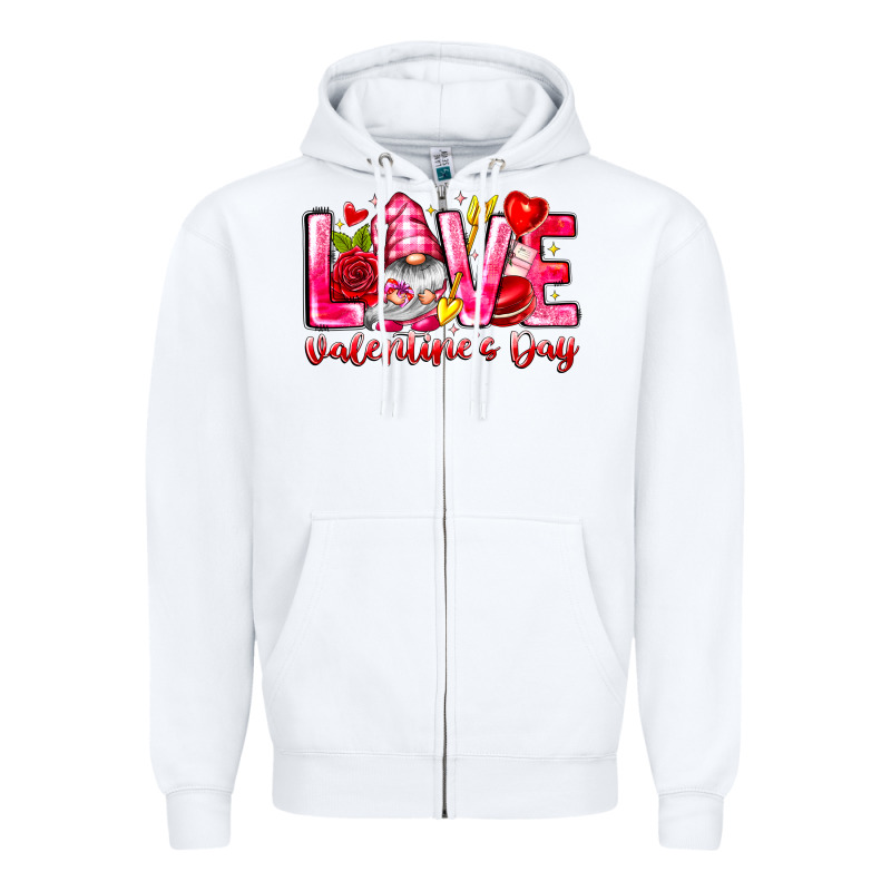 Love Valentines Day Gnome Zipper Hoodie by CowhideDigitalArt | Teevron