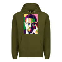 Army Green malcolm x Premium Hoodie - lanVoArt
