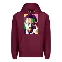 Burgundy malcolm x Premium Hoodie - lanVoArt