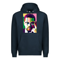 Navy malcolm x Premium Hoodie - lanVoArt