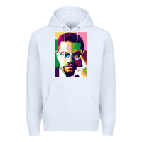 White malcolm x Premium Hoodie - lanVoArt