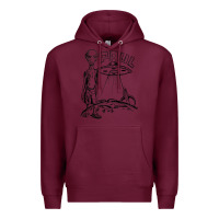 Burgundy the alien paul Premium Hoodie - lanVoArt