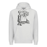 Dove Grey the alien paul Premium Hoodie - lanVoArt