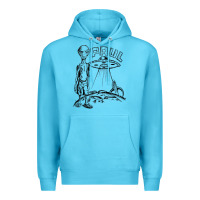 Ocean Blue the alien paul Premium Hoodie - lanVoArt
