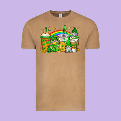 St Patricks Day Gnomes Coffee Cups Vintage Tee Designed By Jasminsmagicworld