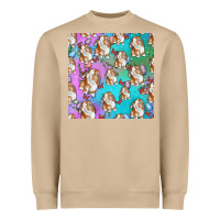 Mushroom Easter Bunny With Truck Seamless Pattern Heavyweight Sweatshirt - BundleAndBundleShop