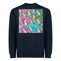 Navy Easter Bunny With Truck Seamless Pattern Heavyweight Sweatshirt - BundleAndBundleShop