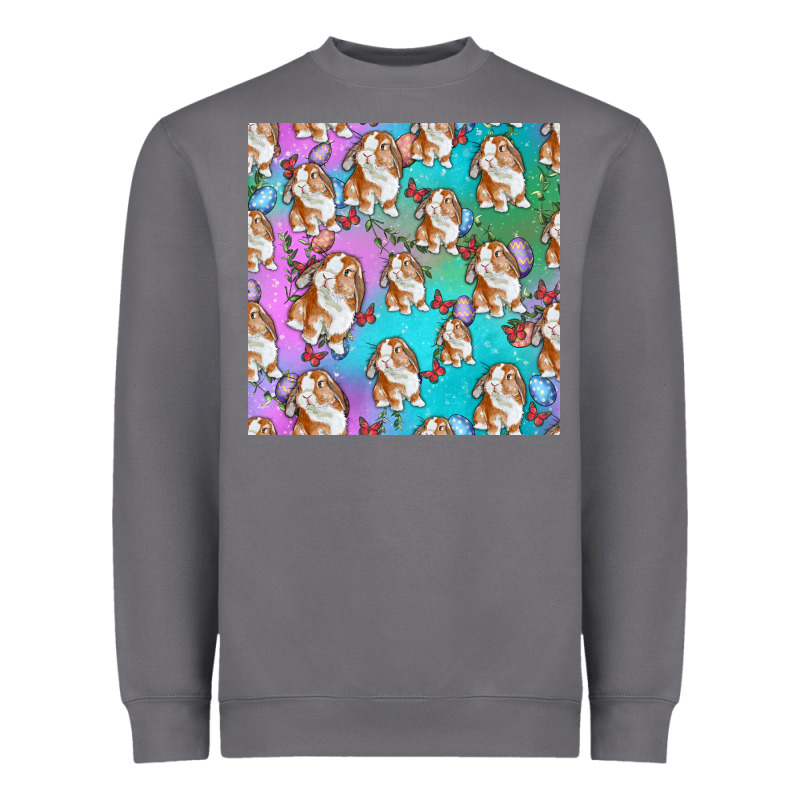 Easter Bunny With Truck Seamless Pattern Heavyweight Sweatshirt by BundleAndBundleShop | Teevron