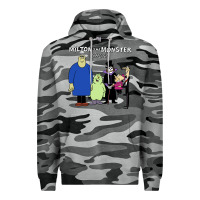 Slate Camo 60s milton the monster show characters and logotype Premium Hoodie - lanVoArt