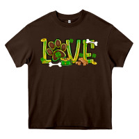 Chocolate Brown St. Patrick's Day love dog paw Heavy Core Tee - BundleAndBundleShop