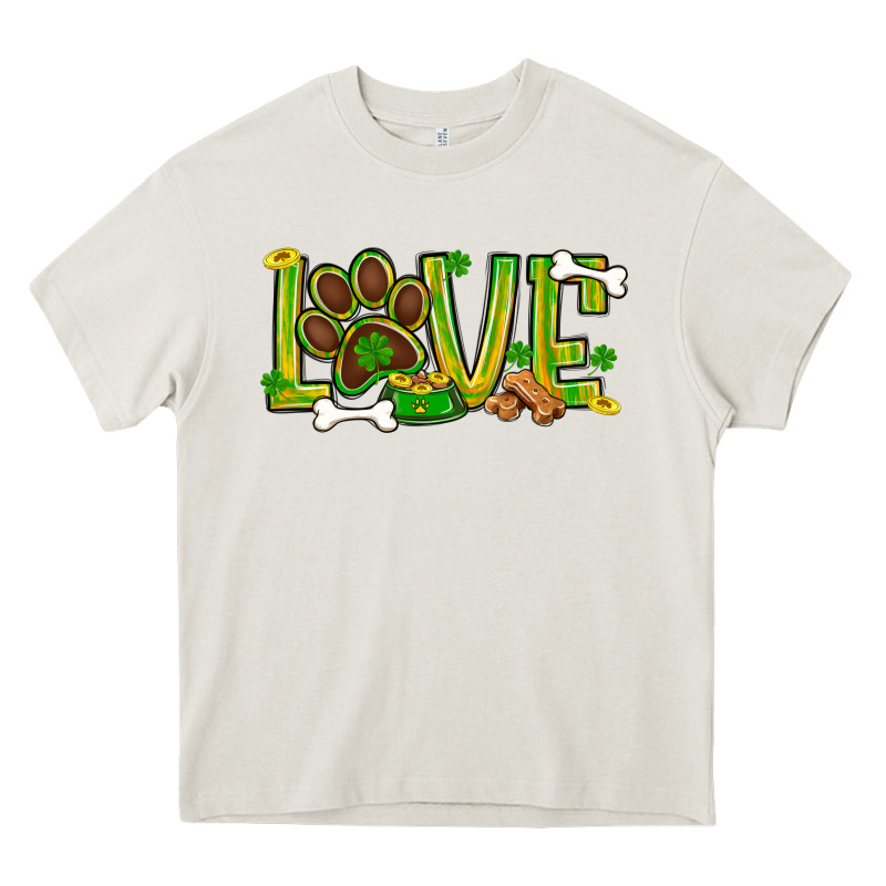 St. Patrick's Day Love Dog Paw Heavy Core Tee by BundleAndBundleShop | Teevron