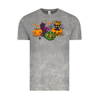Cloud Rock Black cat and pumpkin Vintage Tee - NancyCooperArtShop