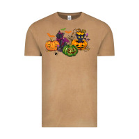 Vintage Camel Black cat and pumpkin Vintage Tee - NancyCooperArtShop