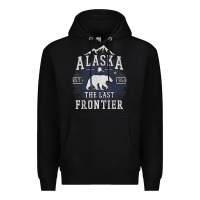 Black alaska the last frontier shirt   adventure alaskan home gift t shirt Premium Hoodie - lanVoArt