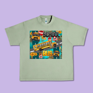 School Bus Urban Heavy Tee Designed By Texasbilliewilder