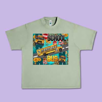 School Bus Urban Heavy Tee Designed By Texasbilliewilder