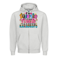 Dove Grey ive survived too many storms to be thered by raind Zipper Hoodie - CowhideDigitalArt