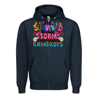 Navy ive survived too many storms to be thered by raind Zipper Hoodie - CowhideDigitalArt