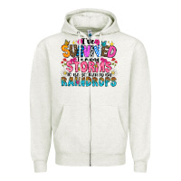 Oatmeal Heather ive survived too many storms to be thered by raind Zipper Hoodie - CowhideDigitalArt