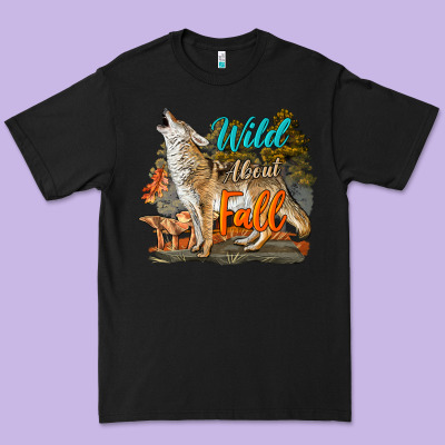 Wild About Fall Coyote Premium Tee Designed By Lillyallendesigns