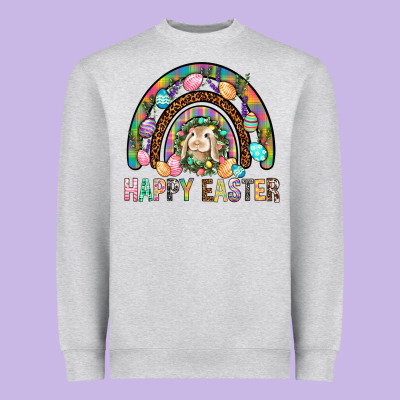 Happy Easter Rainbow Heavyweight Sweatshirt Designed By Bundleandbundleshop