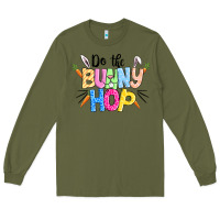 Army Green do the bunny hop easter Long Sleeve Tee - CowGirlArtShop